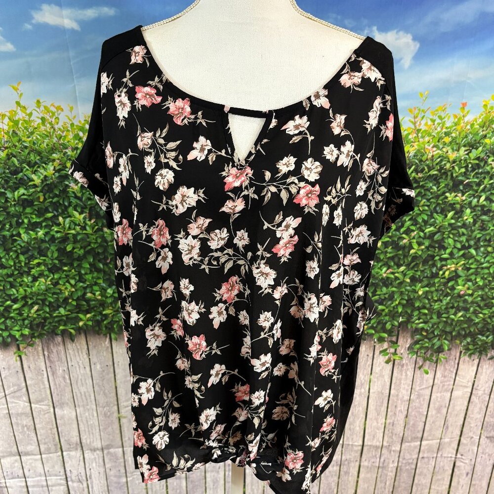 Lilly Morgan Floral Print with Black Top Plus Size 2X (SKU: 30W)